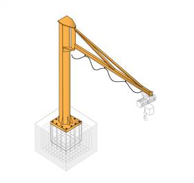 Grue à colonne rotative, atelier
