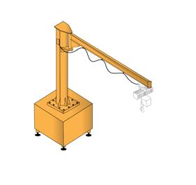 Grue pivotante sur pilier avec ballast